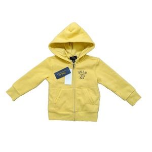 2T Polo Ralph Lauren Toddler Unisex Hoodie Full Zip Yellow Sweatshirt Jacket New